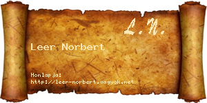 Leer Norbert névjegykártya